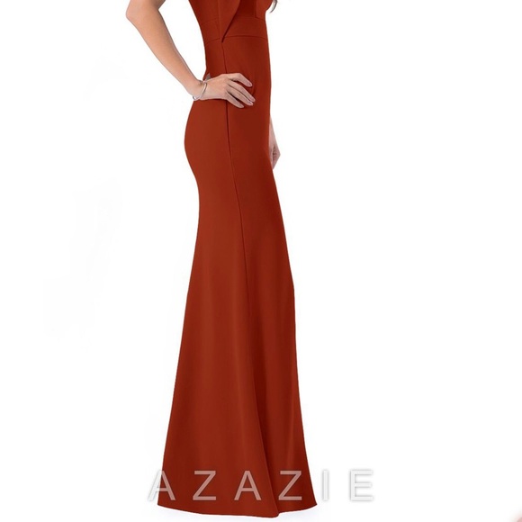 Azazie Rinna Rust Dress - Picture 2 of 6